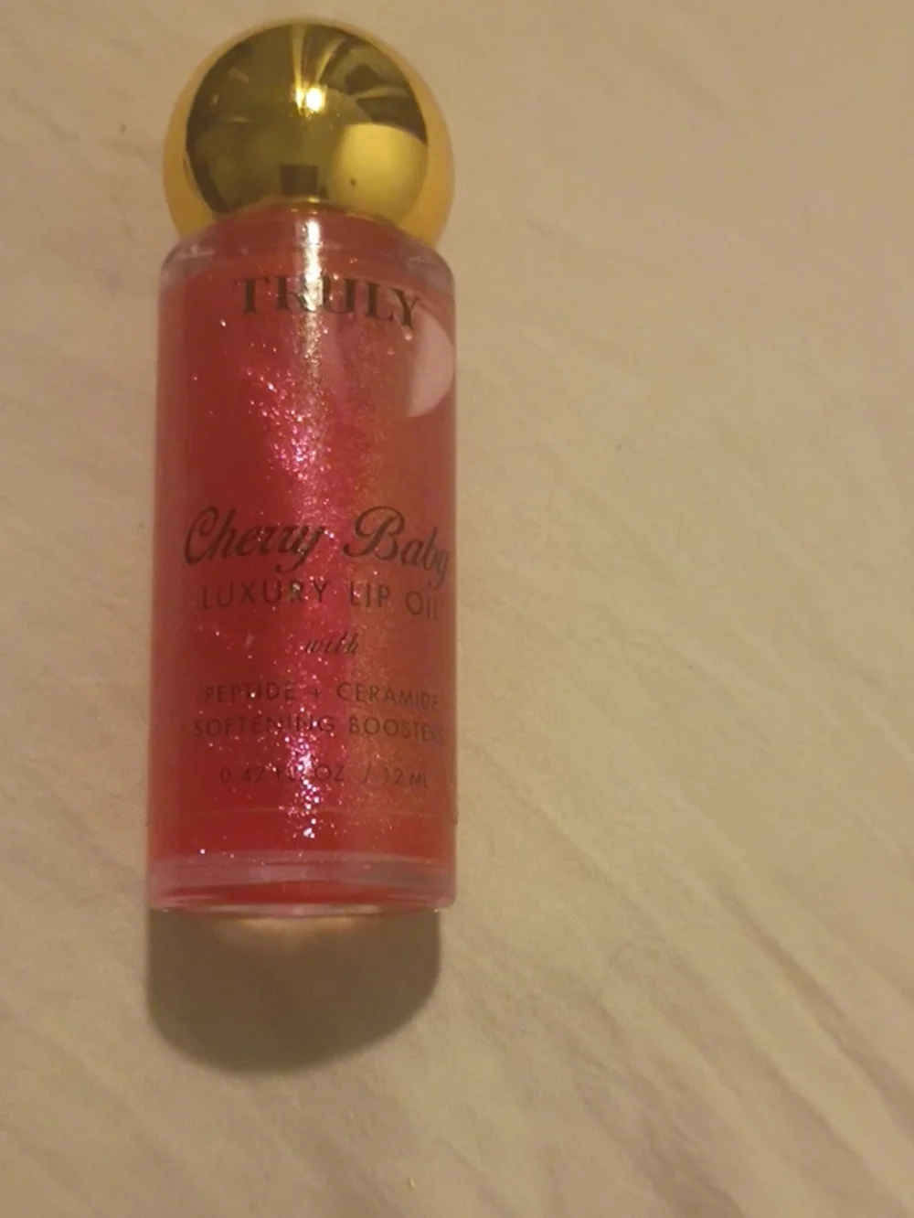 TRULY Cherry Baby Luxury Lip Oil - Shimmery Coral Pink